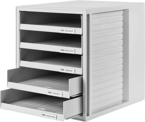 Produktbild: HAN 1401-11 Schubladenbox Lichtgrau DIN A4 Anzahl der Schubf&auml;cher: 5