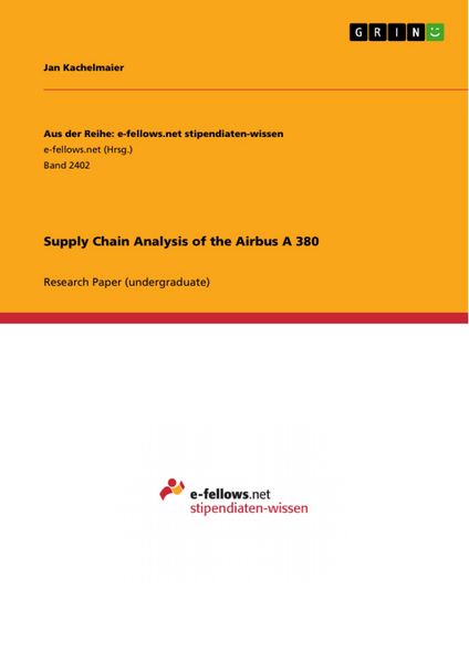 Produktbild: Supply Chain Analysis of the Airbus A 380