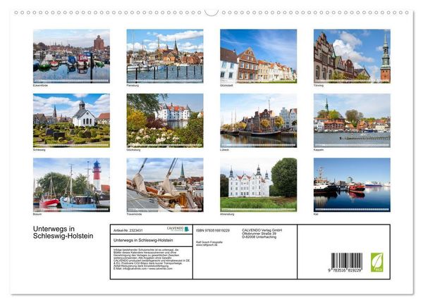 Produktbild: Unterwegs in Schleswig-Holstein (hochwertiger Premium Wandkalender 2027 DIN A2 quer), Kunstdruck in Hochglanz