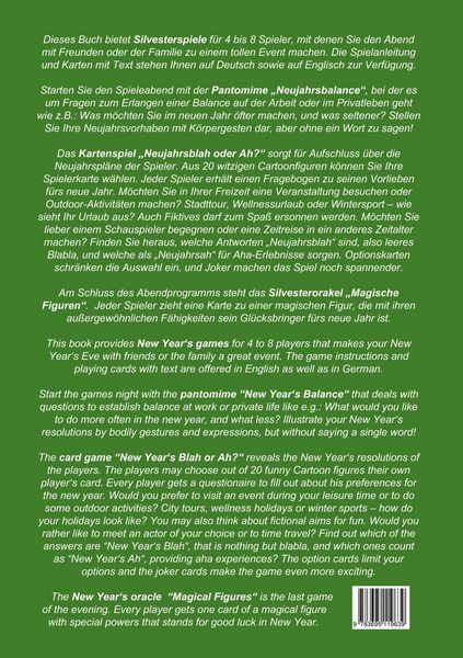 Produktbild: New Year's Games (Pantomime New Year's Balance; Card Game New Year's Blah or Ah? Leisure, Holidays, Fictions; New Year's Oracle Magical Figures) - Silvesterspiele (Pantomime Neujahrsbalance; Kartenspiel Neujahrsblah oder Ah? Freizeit, Urlaub, Fiktives; Silvesterorakel Magische Figuren)
