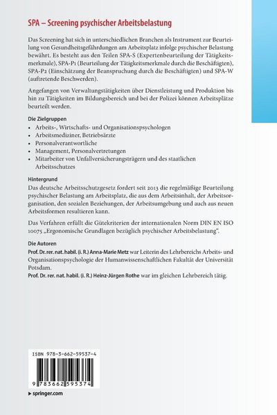 Produktbild: SPA - Screening psychischer Arbeitsbelastung