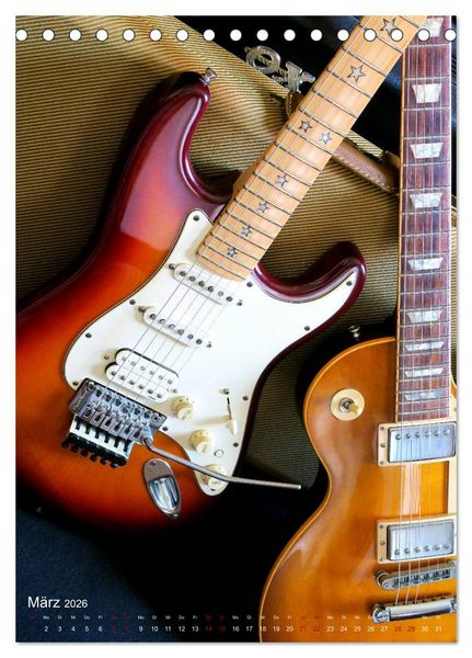 Produktbild: Gitarren backstage (Tischkalender 2026 DIN A5 hoch), CALVENDO Monatskalender