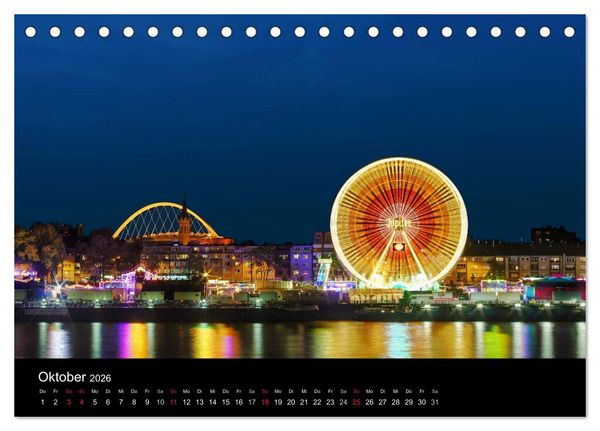 Produktbild: k&ouml;ln dunkel bunt - Die Stadt in anderem Licht! (Tischkalender 2026 DIN A5 quer), CALVENDO Monatskalender