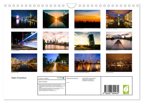 Produktbild: Main Frankfurt (Wandkalender 2026 DIN A4 quer), CALVENDO Monatskalender
