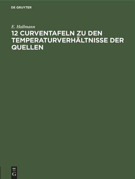 Produktbild: 12 Curventafeln zu den Temperaturverh&auml;ltnisse der Quellen