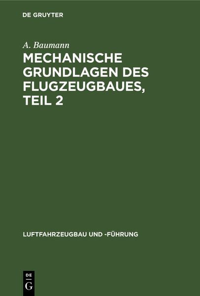 Produktbild: Mechanische Grundlagen des Flugzeugbaues, Teil 2