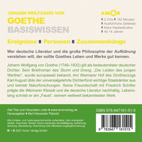 Produktbild: Johann Wolfgang von Goethe &shy;(2 CDs) &ndash; Basiswissen