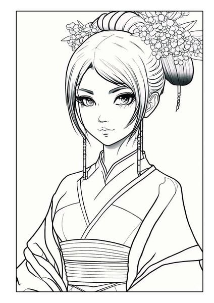 Produktbild: Manga Malbuch f&uuml;r M&auml;dchen ab 8 Jahren mit 52 Ausmalbildern