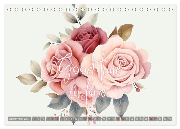 Produktbild: Flower Romance - Romantischer Bl&uuml;tenzauber (Tischkalender 2026 DIN A5 quer), CALVENDO Monatskalender