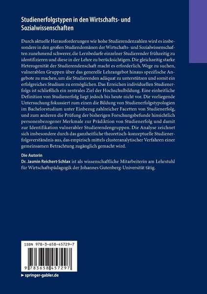 Produktbild: Studienerfolgstypen in den Wirtschafts- und Sozialwissenschaften