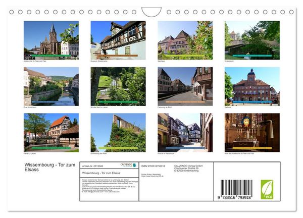 Produktbild: Wissembourg - Tor zum Elsass (Wandkalender 2027 DIN A4 quer), CALVENDO Monatskalender