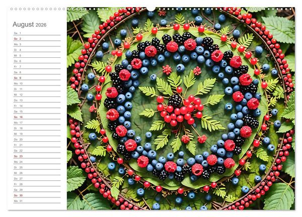 Produktbild: Natural Mandalas - Kraftvolle KI Mandalas aus Naturmaterialien (Wandkalender 2026 DIN A2 quer), CALVENDO Monatskalender