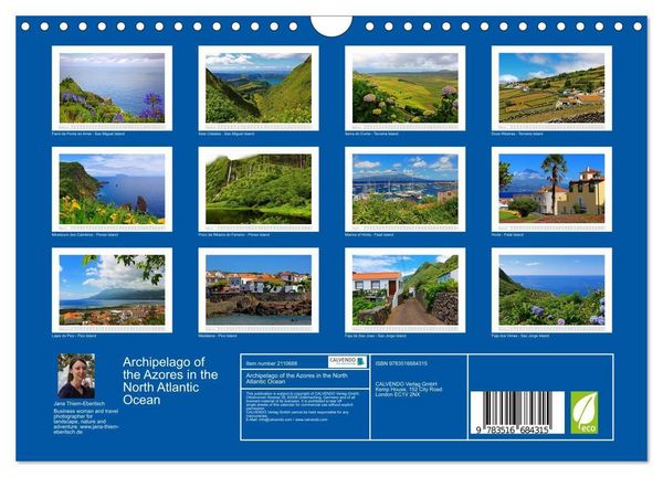 Produktbild: Archipelago of the Azores in the North Atlantic Ocean (Wall Calendar 2026 DIN A4 landscape), CALVENDO 12 Month Wall Calendar