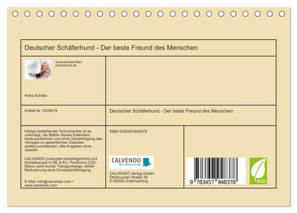 Produktbild: Deutscher Sch&auml;ferhund - Der beste Freund des Menschen (Tischkalender 2026 DIN A5 quer), CALVENDO Monatskalender