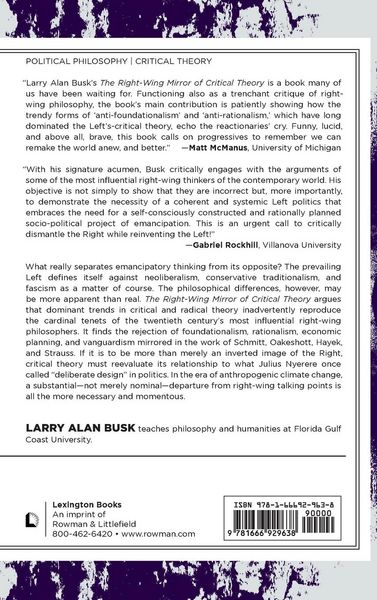 Produktbild: Right-Wing Mirror of Critical Theory