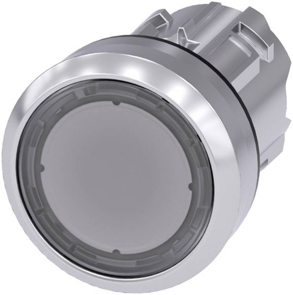 Siemens 3SU10510AB700AA0 3SU1051-0AB70-0AA0 Leuchtdrucktaster Betätiger flach, Frontring Metall, Hochglanz Klar 1 St.