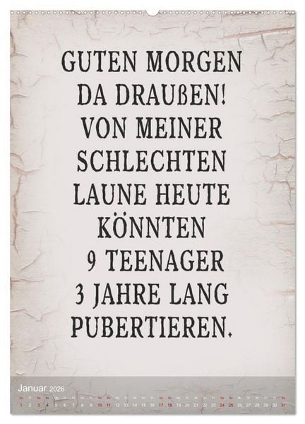 Produktbild: Ziemlich schlecht gelaunt (hochwertiger Premium Wandkalender 2026 DIN A2 hoch), Kunstdruck in Hochglanz