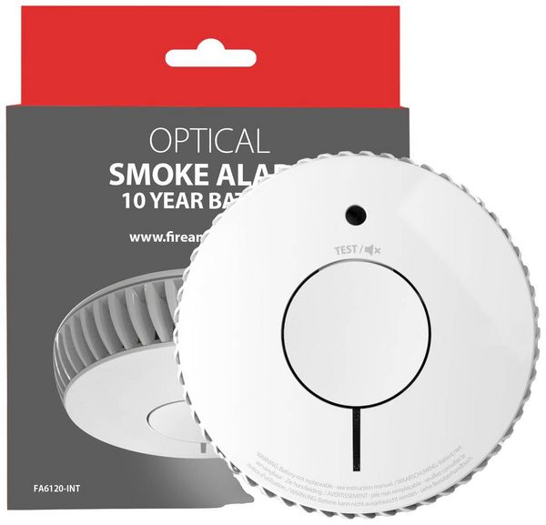 Produktbild: FireAngel FA-6120-INT Rauchwarnmelder inkl. 10 Jahres-Batterie batteriebetrieben (&Oslash; x H) 118.1 mm x 31.5 mm