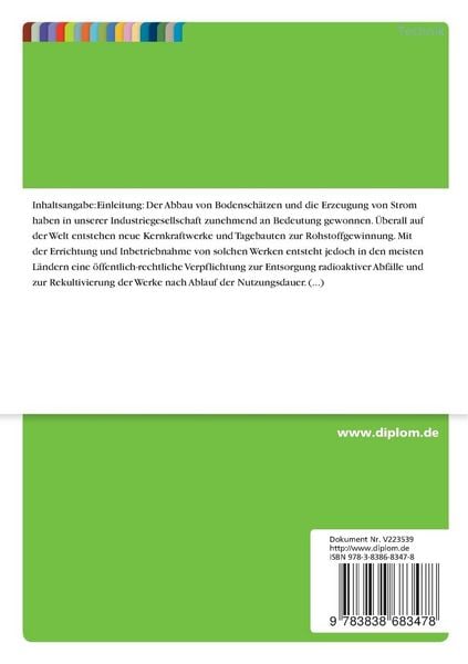 Produktbild: Bilanzierung von Entsorgungs- und Rekultivierungsverpflichtungen und die Konkretisierung durch den Interpretationsentwurf IFRIC D2