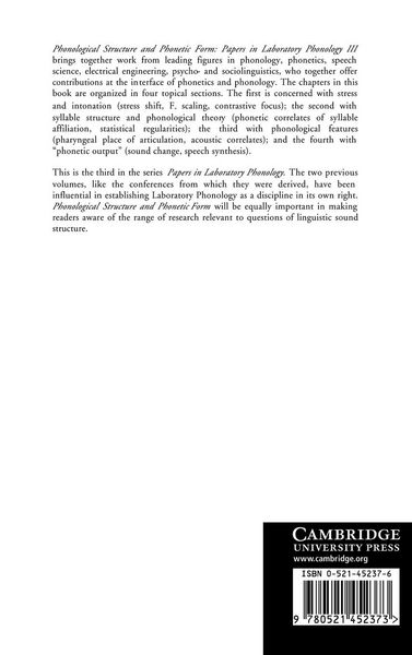 Produktbild: Phonological Structure and Phonetic Form