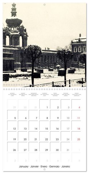 Produktbild: Souvenirs de Dresde : Cartes postales historiques de la ville (Calendrier mural carr&eacute; 2026 30x30 cm) Calendrier double avec une page pour vos prises de notes