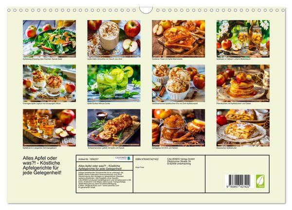 Produktbild: Alles Apfel oder was?! - K&ouml;stliche Apfelgerichte f&uuml;r jede Gelegenheit! (Wandkalender 2026 DIN A3 quer), CALVENDO Monatskalender