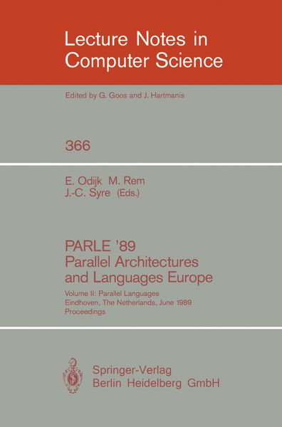 Produktbild: PARLE '89 - Parallel Architectures and Languages Europe
