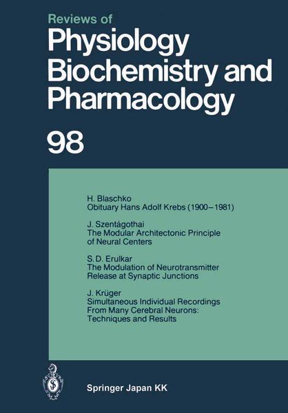 Produktbild: Reviews of Physiology, Biochemistry and Pharmacology