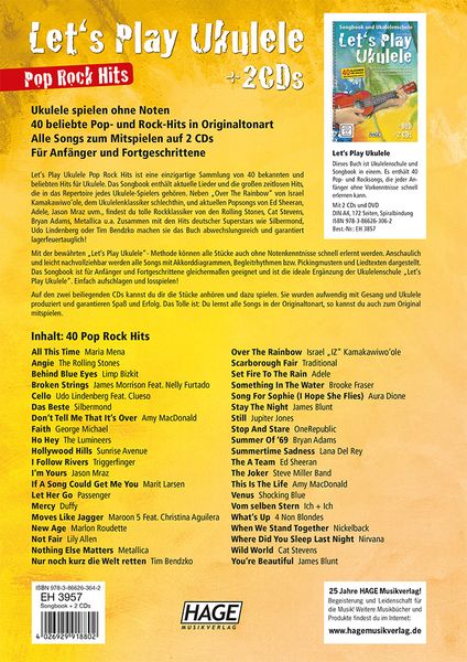 Produktbild: Let's Play Ukulele Pop Rock Hits (mit 2 CDs)