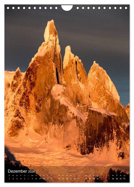 Produktbild: Magische Berge Patagoniens: Cerro Torre (Wandkalender 2026 DIN A4 hoch), CALVENDO Monatskalender
