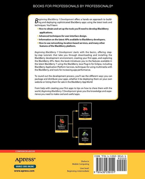 Produktbild: Beginning BlackBerry 7 Development