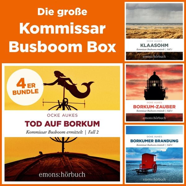 Produktbild: Die gro&szlig;e Kommissar Busboom Box-Klaasohm, Tod auf Borkum, Borkum-Zauber, Borkumer Brandung - Kommissar Busboom ermittelt