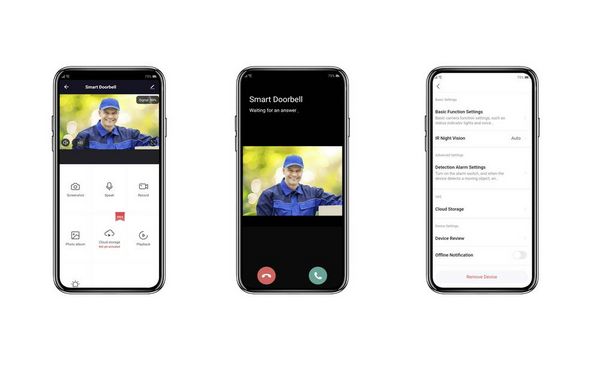 Produktbild: Sygonix IP-Video-T&uuml;rsprechanlage WLAN, Funk Grau, Wei&szlig;
