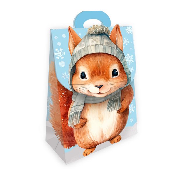 Produktbild: TR&Ouml;TSCH - Geschenktasche mit Verschluss Eichh&ouml;rnchen Winter