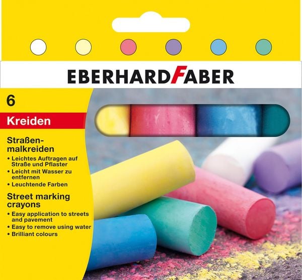 Produktbild: Eberhard Faber 526506 - Stra&szlig;enmalkreiden in 6 leuchtenden Farben