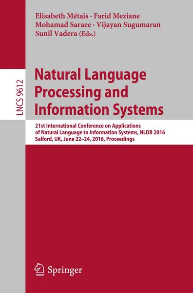Produktbild: Natural Language Processing and Information Systems