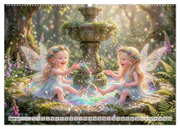 Produktbild: Im Zaubergarten der Feenkinder (Wandkalender 2027 DIN A2 quer), CALVENDO Monatskalender