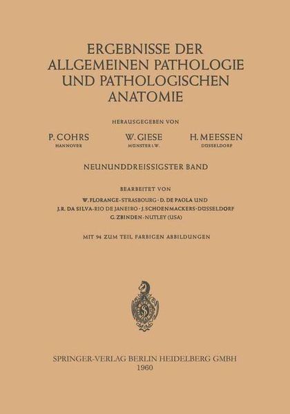 Produktbild: Ergebnisse der allgemeinen Pathologie und pathologischen Anatomie