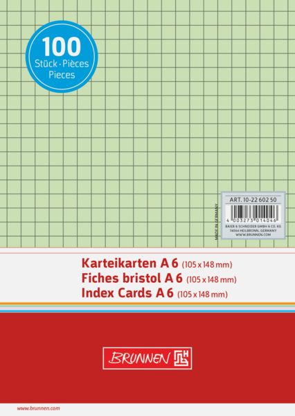 Produktbild: Brunnen Karteikarte A6 kar gn 100St