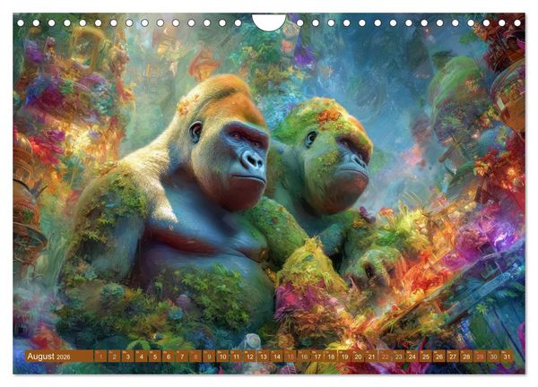 Produktbild: Dschungelzauber - Kunstvolle Werke (Wandkalender 2026 DIN A4 quer), CALVENDO Monatskalender