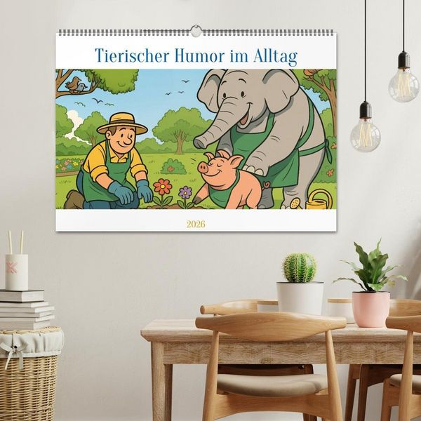 Produktbild: Tierischer Humor im Alltag (Wandkalender 2026 DIN A2 quer), CALVENDO Monatskalender