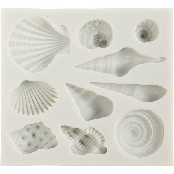 Produktbild: Creativ Company Silikonform, Schneckenmuscheln und Muscheln, H 1 cm, L 1-2,8 cm, 1 Stk