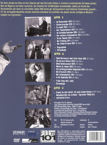 Produktbild: Karl Valentin & Liesl Karlstadt - Die Kurzfilme - NeuEdition [3 DVDs]