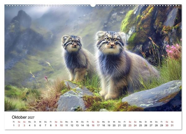 Produktbild: Gegen alles! - Pallaskatzen in ihrer Welt (hochwertiger Premium Wandkalender 2027 DIN A2 quer), Kunstdruck in Hochglanz