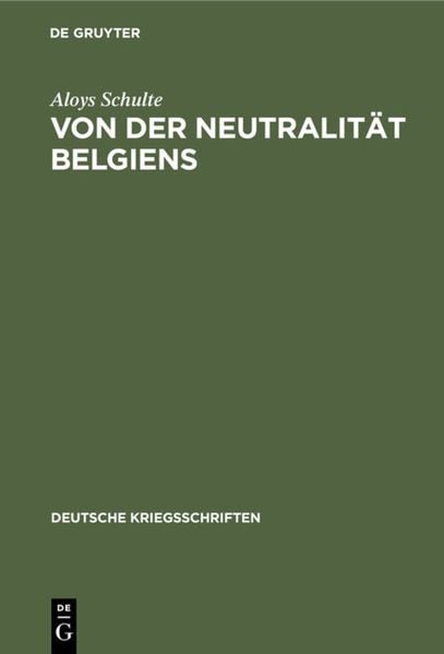 Produktbild: Von der Neutralit&auml;t Belgiens