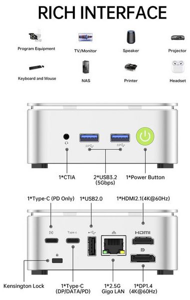 Produktbild: GMKtec Mini PC NucBox G10 AMD Ryzen 5 3500U 3.7 GHz 16 GB RAM 256 GB SSD AMD Radeon&trade; Vega 8 Win 11 Pro G10