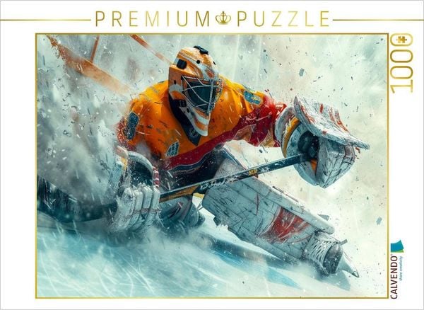 CALVENDO Puzzle Eishockey, Einsatz für den Sieg | 1000 Teile Lege-Größe 64x48cm Foto-Puzzle für glückliche Stunden