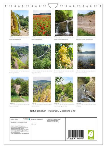 Produktbild: Natur genie&szlig;en - Hunsr&uuml;ck, Mosel und Eifel (Wandkalender 2026 DIN A4 hoch), CALVENDO Monatskalender