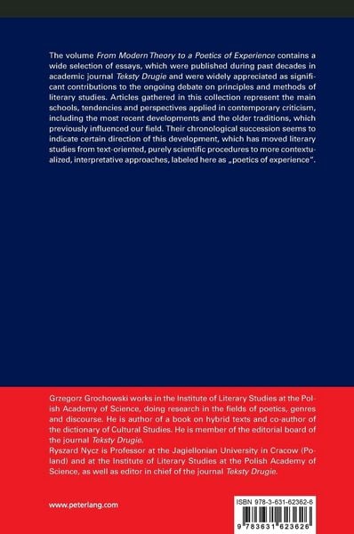 Produktbild: From Modern Theory to a Poetics of Experience