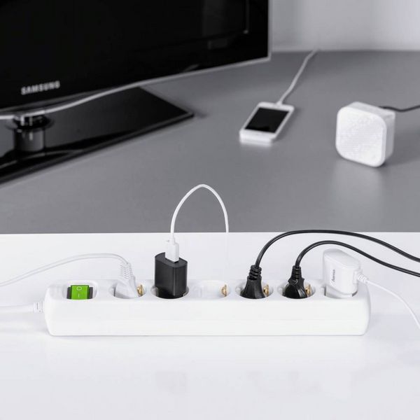 Produktbild: Hama 00223008 Steckdosenleiste mit Schalter Wei&szlig; Schutzkontakt 1 St.